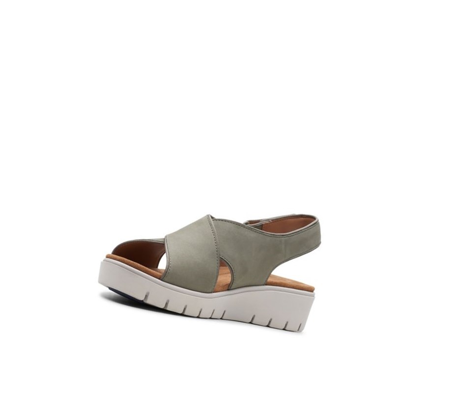 Clarks Un Karely Sun Nubuck Semisove Sandale na Platforme Damske Olivovo Zelená | FKJN-98013