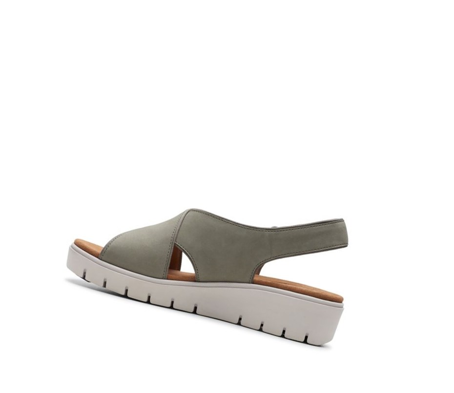 Clarks Un Karely Sun Nubuck Semisove Sandale na Platforme Damske Olivovo Zelená | FKJN-98013