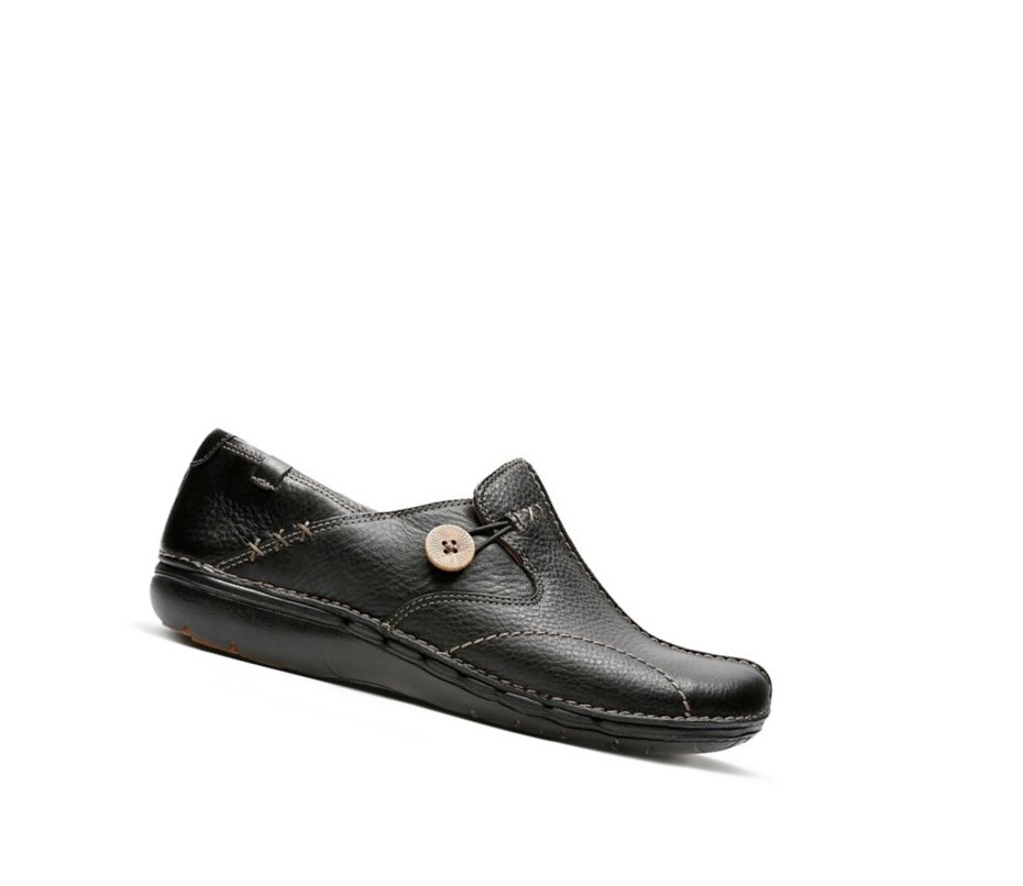 Clarks Un Loop Kozene Slip On Tenisky Damske Čierne | FMLX-06512