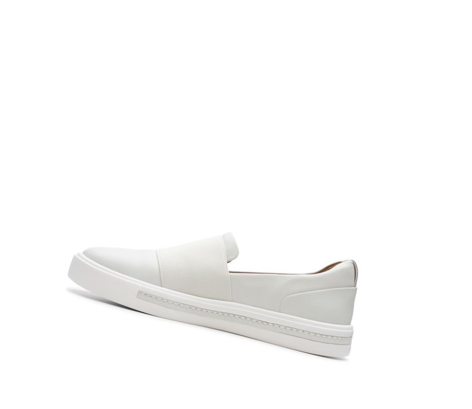 Clarks Un Maui Step Kozene Siroke Topanky Fit Slip On Tenisky Damske Biele | PCTG-47590