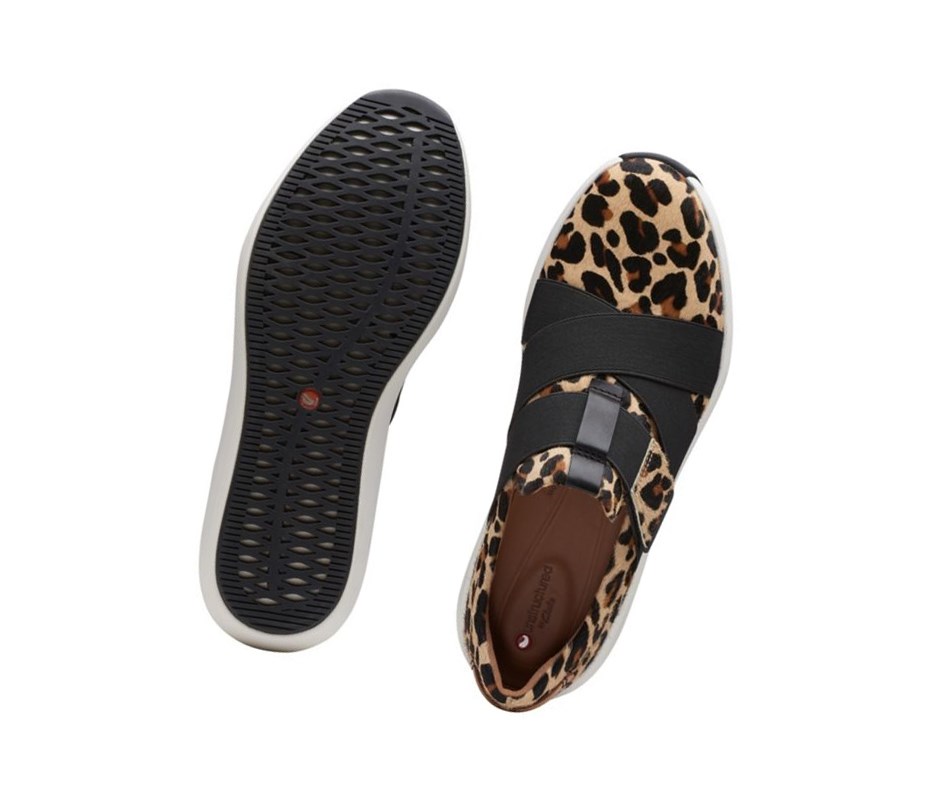 Clarks Un Rio Remienkove Print Pony Kozene Kozene Topanky Damske Leopardie | GKQS-02984