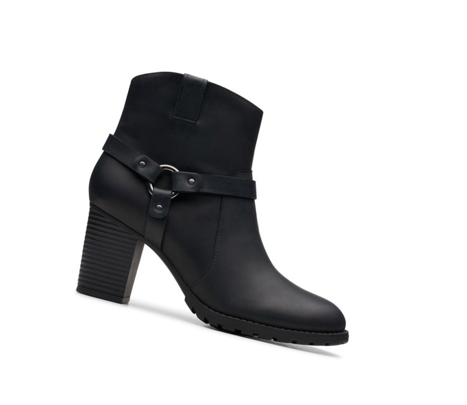 Clarks Verona Rock Kozene Clenkove Cizmy Damske Čierne | ITUR-01685