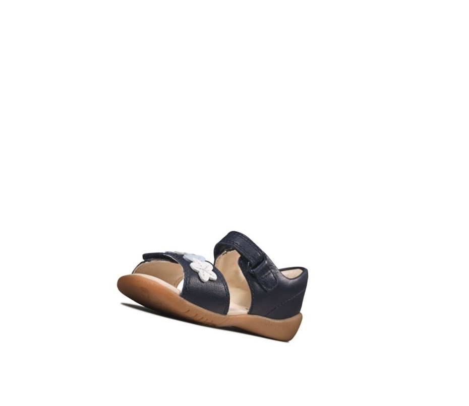 Clarks Zora Finch Kozene Sandale Casual Dievcenske Námornícka Modrá | UXYT-86192